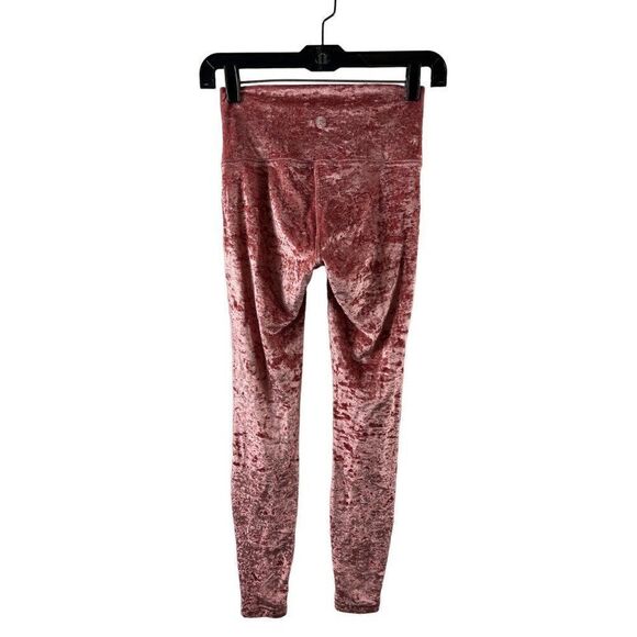 Lululemon Wunder Lounge High-Rise Tight 28" Crushed Velvet Soft Cranberry Size 4 - Picture 4 of 11